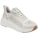 LOREN scarpe sneaker ortopediche lacci CIRCE NUVOLA A2009 plantare estraibile STRASS PANNA TESSUTO 