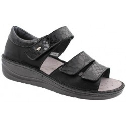 PODOLINE Scarpa punta aperta sandalo RIBERA VERBANIA NERO predisposta plantare estraibile