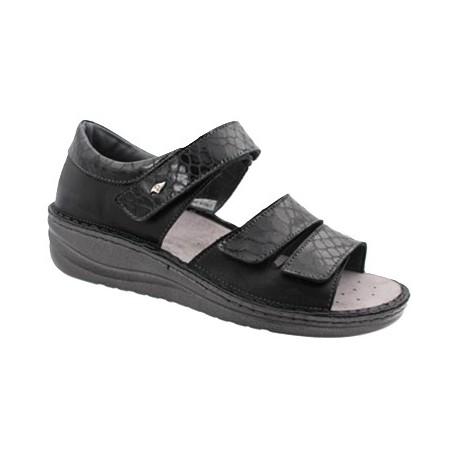 PODOLINE Scarpa punta aperta sandalo RIBERA VERBANIA NERO predisposta plantare estraibile