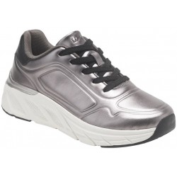LOREN scarpe sneaker ortopediche lacci pelle nappa CIRCE NUVOLA A2008 plantare estraibile METALLO GRIGIO