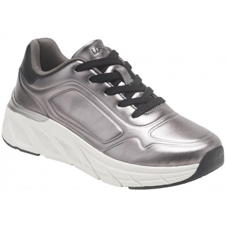 LOREN scarpe sneaker ortopediche lacci pelle nappa CIRCE NUVOLA A2008 plantare estraibile METALLO GRIGIO