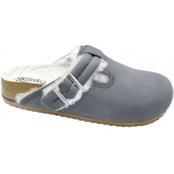 GELATTTO ciabatte plantare gel WOODSTOCK SOFT 2.0 TMB tessuto modellante ecopelliccia con fibbia GREY GRIGIO calde e morbidissim