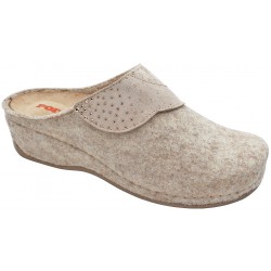 PODOLINE pantofole ciabatte lana feltro VILLALBA predisposta plantare estraibile BEIGE con strappo