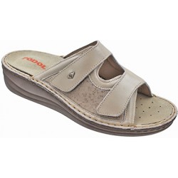 PODOLINE ciabatte 2 fasce strappi SORA predisposta plantare estraibile inserti setaflex TORTORA PANNA