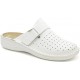 BENEXA ciabatte chiuse pelle traforata 5186 BIANCO strappo calzata ampia plantare estraibile predisposte