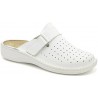 BENEXA ciabatte chiuse pelle traforata 5186 BIANCO strappo calzata ampia plantare estraibile predisposte