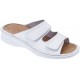 BENEXA Ciabatte pelle 2 fasce strappi 5187 BIANCO plantare estraibile predisposte morbide