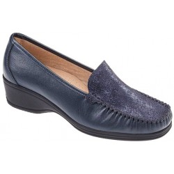 BENEXA morbido mocassino 2433 BLU NOTTE plantare sottopiede estraibile pelle/vernice 2377 stile di vita