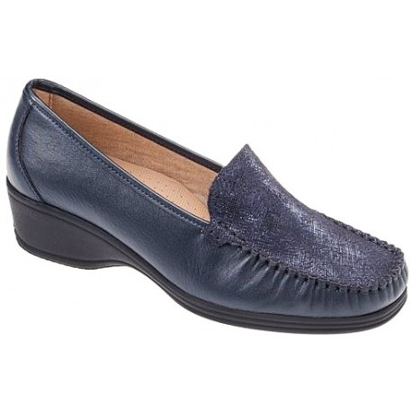 BENEXA morbido mocassino 2433 BLU NOTTE plantare sottopiede estraibile pelle/vernice 2377 stile di vita