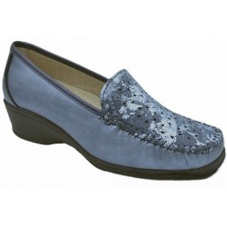 BENEXA morbido mocassino pelle traforata 7307 TRESOR BLU plantare sottopiede estraibile stile di vita