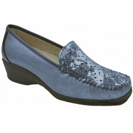BENEXA morbido mocassino pelle traforata 7307 TRESOR BLU plantare sottopiede estraibile stile di vita