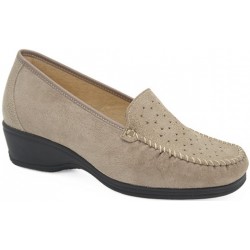 BENEXA morbido mocassino pelle traforata 9154 TAUPE plantare sottopiede estraibile stile di vita