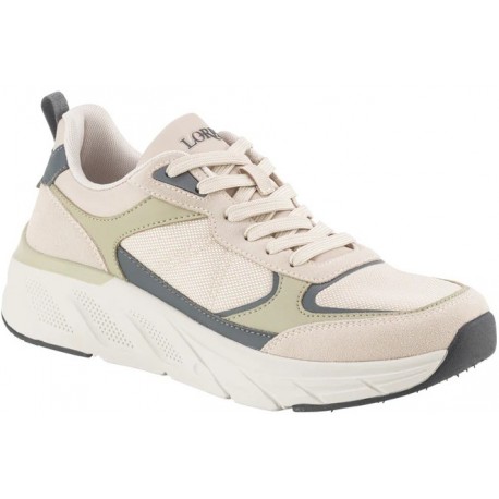 LOREN scarpe uomo sneaker ortopediche lacci CESARE NUVOLA A2012 plantare estraibile BEIGE/GREEN