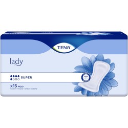 TENA LADY SUPER 6 confezioni da 15pz 90pezzi lunghezza cm 43 assorbenza moderata/pesante