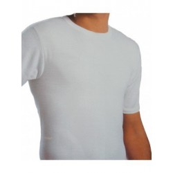 RAGNO Maglietta invernale uomo girocollo m. corta WINTER BIO COTTON 601637 cotone felpato BIANCO