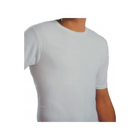 RAGNO Maglietta invernale uomo girocollo m. corta WINTER COTTON 601637 cotone felpato BIANCO