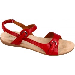 BENVADO sandalo pelle capra lux CHER tomato ROSSO con strappi plantare morbido basso