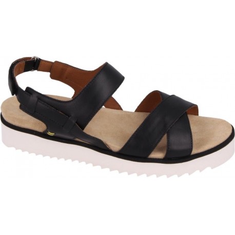 BENVADO sandalo pelle vitello FRANCY NERO plantare fasce incrociate regol. strappo