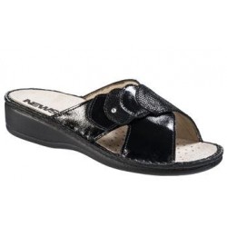 NEWSAN Ciabatte donna 996 predisposta plantare estraibile 1 velcro vernice NERO