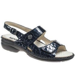 NEWSAN  sandalo donna 354 predisposta plantare estraibile 2 velcri vernice BLU