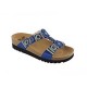 SCHOLL ciabatte sandali BOGOTA' WEDGE plantare BioPrint BLU perline pietre color