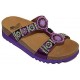 SCHOLL ciabatte sandali NEW BOGOTA' WEDGE plantare BioPrint VIOLA perline pietre